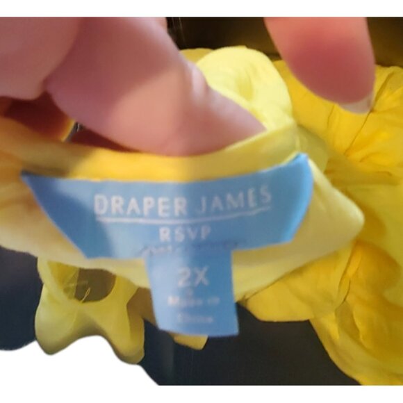 Draper James RSVP dress womens 2X bright yellow linen tencel blend smock… - Picture 5 of 6
